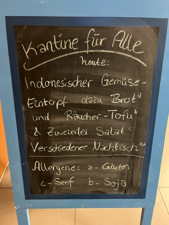 Kantine für Alle_Menütafel